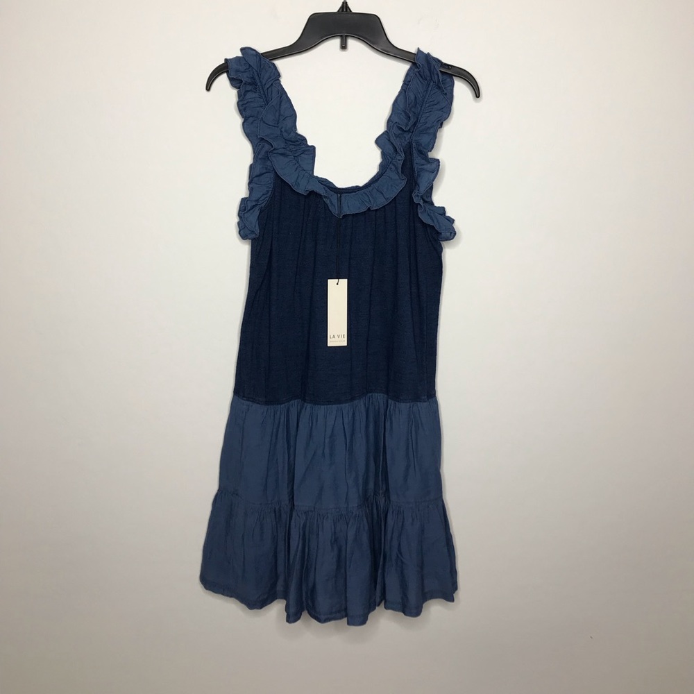 La Vie Rebecca Taylor Ruffle Cotton Dress Medium
